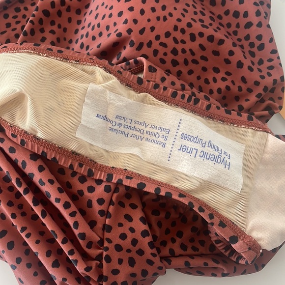 Kona Sol Brown Spotted Print High Neck Ruched One Piece Swimsuit - Picture 7 of 9